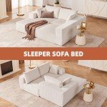 Beige Modular Sectional Sofa with Chaise