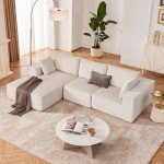 Beige Modular Sectional Sofa with Chaise