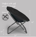 Cozy Black Faux Fur Saucer Chair