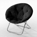 Cozy Black Faux Fur Saucer Chair
