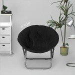 Cozy Black Faux Fur Saucer Chair