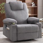 Oversized Swivel Recliner Chair with Heat & Massage