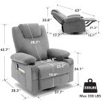Oversized Swivel Recliner Chair with Heat & Massage