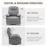 Oversized Swivel Recliner Chair with Heat & Massage