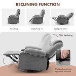 Oversized Swivel Recliner Chair with Heat & Massage