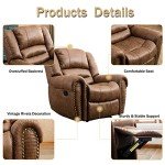 Classic Leather Recliner Chair in Nut Brown