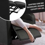 FDW Black Recliner Chair for Living Room