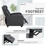 Black PU Leather Recliner Chair for Living Rooms
