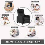 FDW Black Recliner Chair for Living Room
