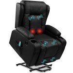 Electric Lift Chair with Massage and Heat - Black