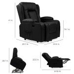 Electric Lift Chair with Massage and Heat - Black