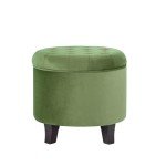 Green Velvet Tufted Storage Ottoman for Home