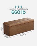 43" Folding Storage Ottoman Bench in Coffee Brown