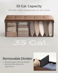 43" Folding Storage Ottoman Bench in Coffee Brown