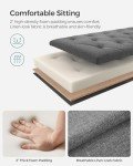 Dark Gray Storage Ottoman Bench with Legs