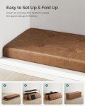 43" Folding Storage Ottoman Bench in Coffee Brown