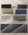 Dark Gray Storage Ottoman Bench with Legs