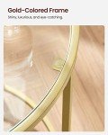 Modern Gold Round Side Table with Glass Top