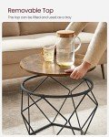 VASAGLE Round Coffee Table Set of 2, Rustic