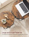 VASAGLE Round Coffee Table Set of 2, Rustic