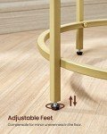 Modern Gold Round Side Table with Glass Top