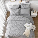 Grey Queen Comforter Set 7-Piece Bedding Bundle
