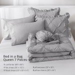 Grey Queen Comforter Set 7-Piece Bedding Bundle