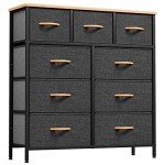 YITAHOME 9-Drawer Fabric Dresser in Dark Grey