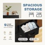 DUMOS 9-Drawer Fabric Dresser for Bedroom Storage