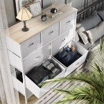 Light Gray 9-Drawer Fabric Storage Tower Dresser