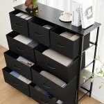 DUMOS 9-Drawer Fabric Dresser for Bedroom Storage