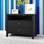 Her Majesty Black 2 Drawer Nightstand by Novogratz