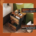 WLIVE Rustic Brown 2-Drawer Night Stand