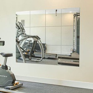 Frameless Wall-Mounted Gym Mirror Tiles - 12 Pack