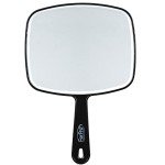 Stylish Black Hand Mirror with Handle, 6.3" x 9.6