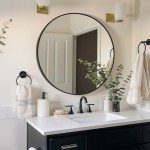 Sunniry 24-Inch Black Round Wall Mirror