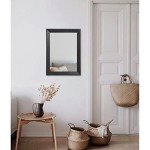 Black Rectangle Wall Mirror with Wooden Frame