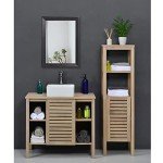 Black Rectangle Wall Mirror with Wooden Frame