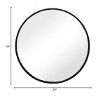 Sunniry 24-Inch Black Round Wall Mirror