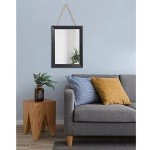Black Rectangle Wall Mirror with Wooden Frame