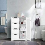 White Wooden Storage Cabinet with Drawers & Cupboard
