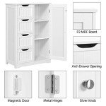 White Wooden Storage Cabinet with Drawers & Cupboard