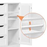 White Wooden Storage Cabinet with Drawers & Cupboard