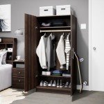 32" Elite Brown Storage Cabinet with Shelves