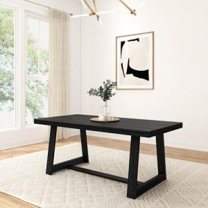 Rustic 72 Inch Farmhouse Dining Table in Black