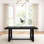 Rustic 72 Inch Farmhouse Dining Table in Black