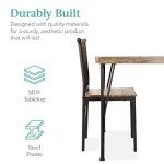 5-Piece Modern Metal and Wood Dining Set