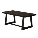 Rustic 72 Inch Farmhouse Dining Table in Black