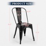 Set of 4 Metal Stackable Dining Chairs