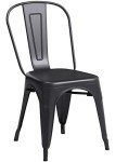 Set of 4 Metal Stackable Dining Chairs
